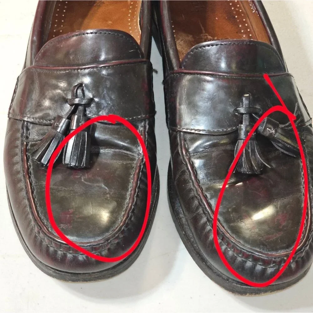 Allen Edmonds Stowe Burgundy Leather Tassel Loafers Men’s 12 Narrow (B) READ